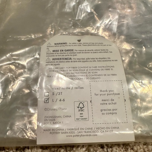 Pottery Barn Kids Toddler Cars Lightning McQueen Halloween Costume Size 4-6 - Picture 6 of 6